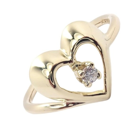 Tiffany & Co. Jewelry - Authentic! Vintage Tiffany & Co 18k Yellow Gold Diamond Heart Ring